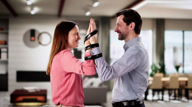 Codependent Relationship Couple. Woman And Man
