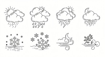 weather icons vectors illustrations 