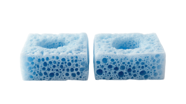 Cleaning sponges in blue color with textured surface for effective scrubbing and absorbing