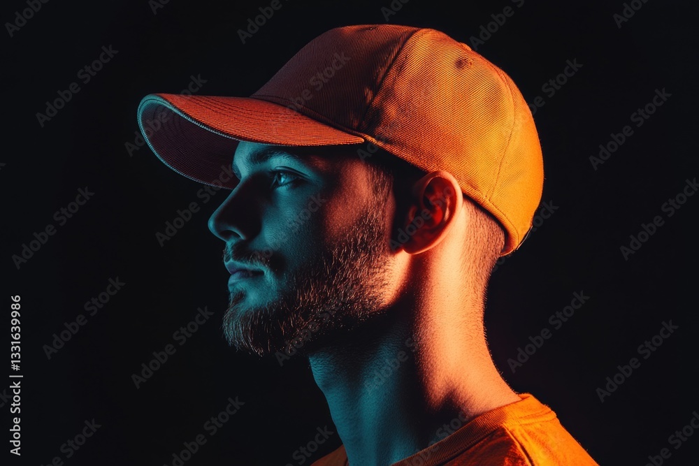 Aufkleber a person with a beard and hat, suitable for portrait use or character depiction