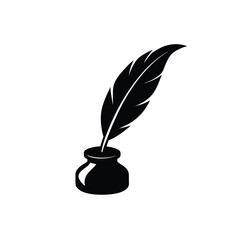 feather pen and ink vector illustration