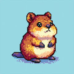 Quokka chibi. Pixel art. 100% vector illustration.