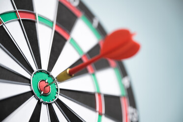 Target objective success goal dart. Bullseye growth aim. Strategy performance.