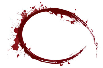 Obraz premium dark red paint smear in ring shape isolated on white or transparent png