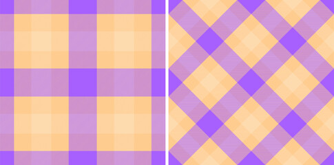 Pastel purple and peach gingham and diamond check patterns. Perfect for textile design, website backgrounds, scrapbooking, or any project needing a touch of soft elegance.  Versatile, seamless repeat.