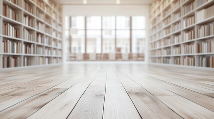 Librarian workspace featuring rows of bookshelves in a public school study area