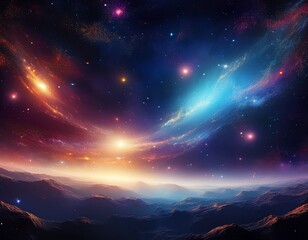 Fototapeta premium galaxy and stars in outer space a night sky background of the universe