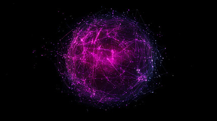 Glowing Purple and Pink Sphere with Light Intertwining