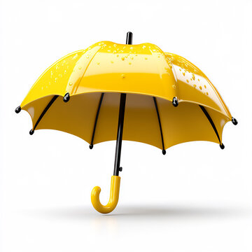 vector icon of a yellow umbrella on a white background,