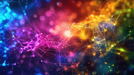 Obraz premium Vibrant Abstract Colorful Network Connections