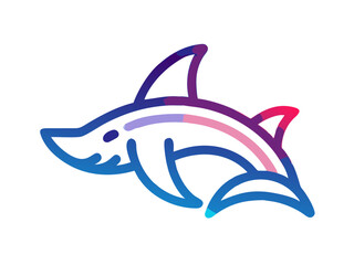 Bold black silhouette of a shark..Generative ai