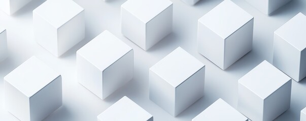Obraz premium Abstract white cubes pattern on a surface.