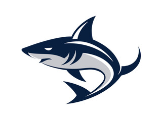 Bold black silhouette of a shark..Generative ai