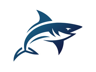 Bold black silhouette of a shark..Generative ai