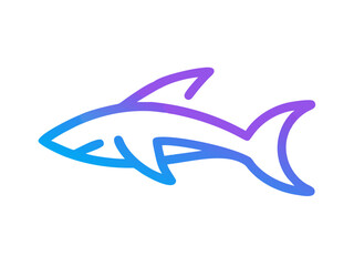 Bold black silhouette of a shark..Generative ai