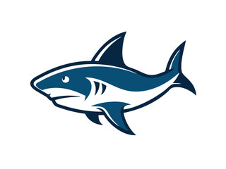 Bold black silhouette of a shark..Generative ai