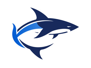 Bold black silhouette of a shark..Generative ai