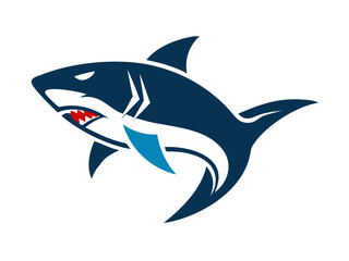 Bold black silhouette of a shark..Generative ai