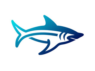 Bold black silhouette of a shark..Generative ai