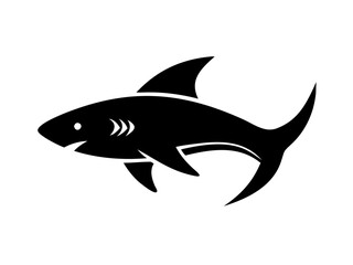 Bold black silhouette of a shark..Generative ai