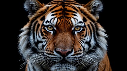 Obraz premium Intense close-up portrait of a fierce tiger