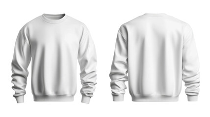White sweatshirt displayed from front and back, showcasing clean design and casual style for apparel marketing