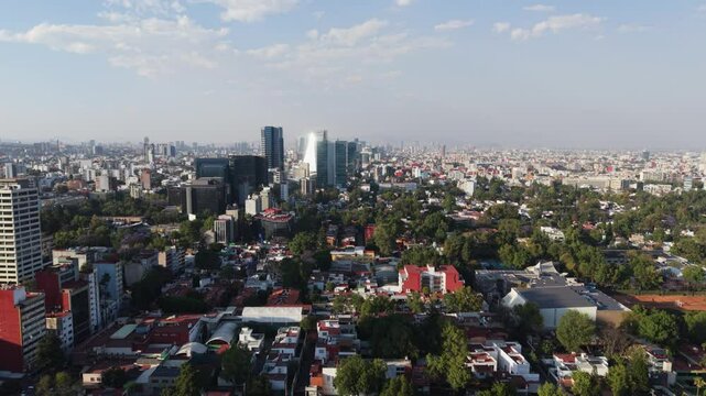 Sunny afternoon over CDMX, drone footage