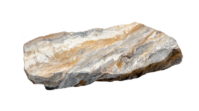 Earthy Textures: A Close-Up of Natural Rock Formation with Mineral Veins, Ideal for Geological Studies and Landscape Design Elements, Isolated on Black