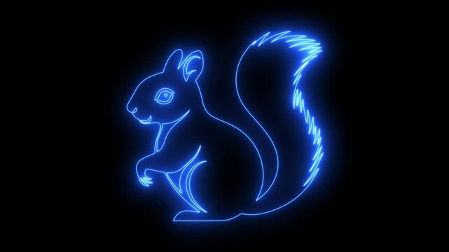 tuapi neon animated neon squirrel chroma 4k looping