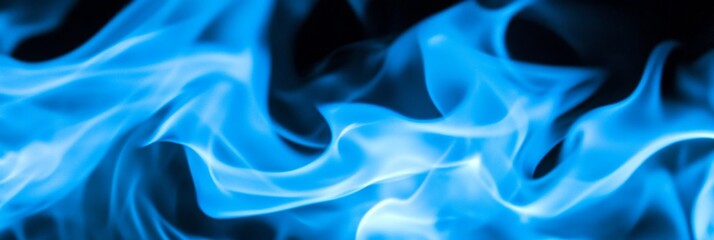 Obraz premium Mesmerizing Close up of Abstract. Vibrant Blue Fire Flame Background With Place For your Text