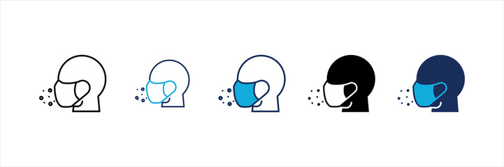Face Mask Required Multi Style Icon Set