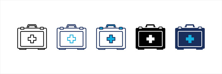 First Aid Kit Multi Style Icon Set