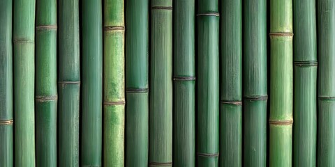 Obraz premium Green Bamboo Texture, Seamless Pattern Wallpaper, Lush Bamboo Background, Zen Garden Wall Panel