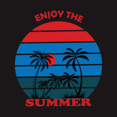 The natural view sunset design with victor Graphic Design ,Village Sunset Illustration Victor, Art tree on the Cliff Scenery with Grass, Sea, Sky And Cloud