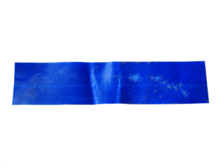 Pieces of torn or cut blue paper, design elements isolated on transparent background.