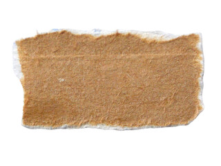 Pieces of torn or cut brown cardboard isolated design element on transparent background.