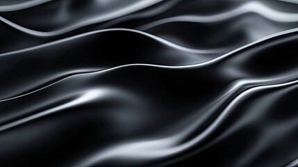 Fototapeta premium Abstract Dark Gray and Black Wavy Silk Fabric Texture Background Image