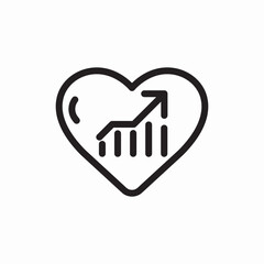 heart statistics analytics icon vector sign