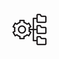 gear hierarchy work flow icon vector sign