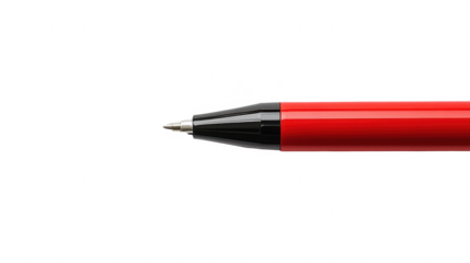 Precision Red Pen: A Close-Up of Sleek Design for Writing, Office Supplies, and Creative Expression on a Black Backdrop, Perfect for Business.