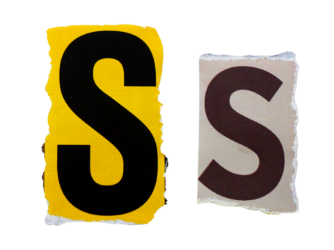 "S" wording or text with pieces of torn or cut paper, design elements isolated on transparent background. - Powered by Adobe