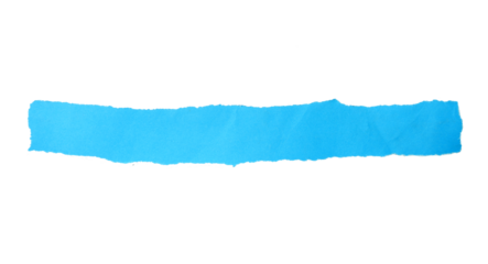 Pieces of torn or cut blue paper, design elements isolated on transparent background.