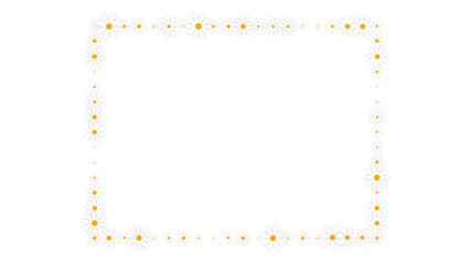 spring daisy flowers frame on transparent background ,png nature springtime cosmetics and beauty social media design element	