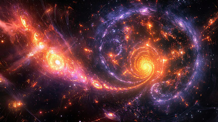 Obraz premium Abstract galaxy with bright spiral. Colorful space background with cosmic energy AI Generative