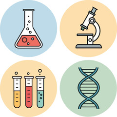  Laboratory Icons Set – Editable Stroke Vector Illustration