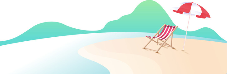 Summer beach transparent background border design