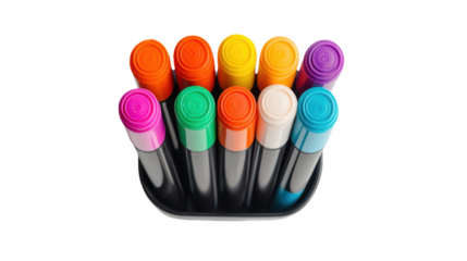 Palette of Possibilities: A Vibrant Array of Markers Ready to Unleash Creativity for Drawing, Sketching, and Artistic Expression on Black Canvas