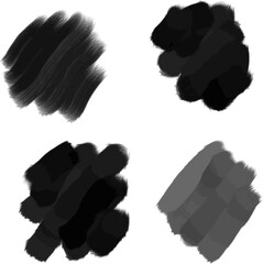 set of black and white brushs water color