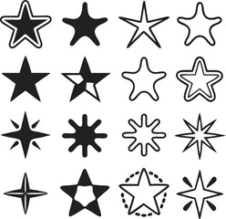 Obraz premium Star collection. Different stars set. Vector