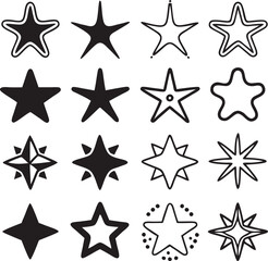 Obraz premium Star collection. Different stars set. Vector